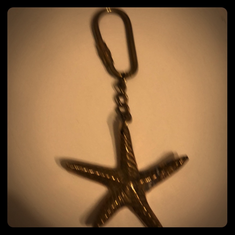 Brass starfish keychain